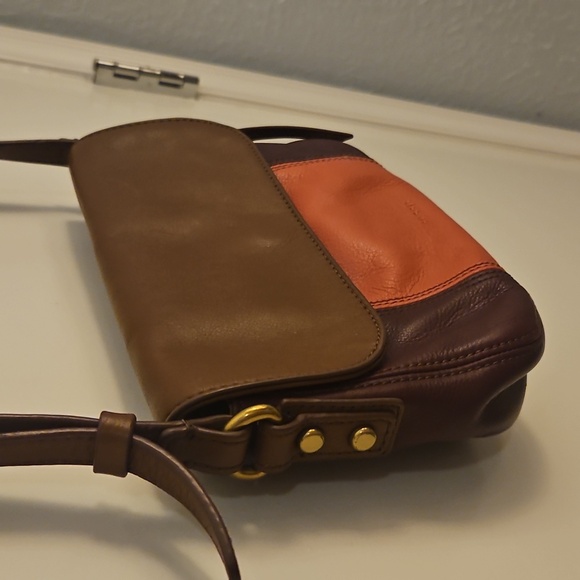 FOSSIL Multi-color Colorblock Leather Crossbody Messenger Mini Bag - Picture 10 of 14